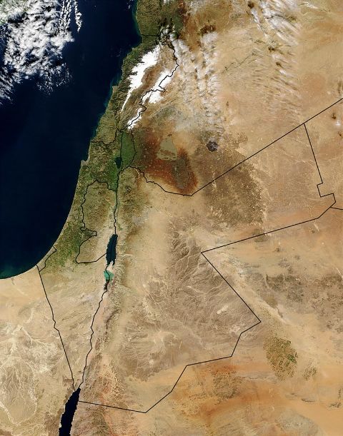 パレスチナの衛星写真